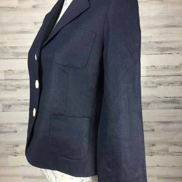 Ralph Lauren 8 Blazer Jacket Linen Button Riviera - Picture 3 of 6